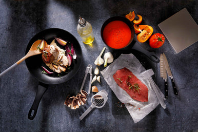 Mammoet Steelpan Vesuvio 16 cm 1.3 l Zwart Aluminium