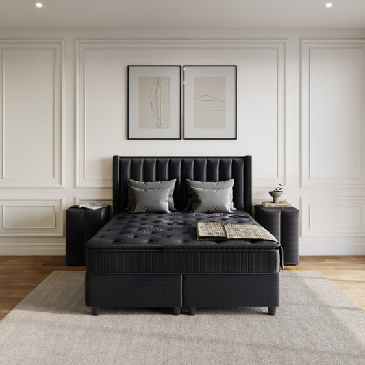 Opbergboxspring Blackpearl Antraciet 90x200