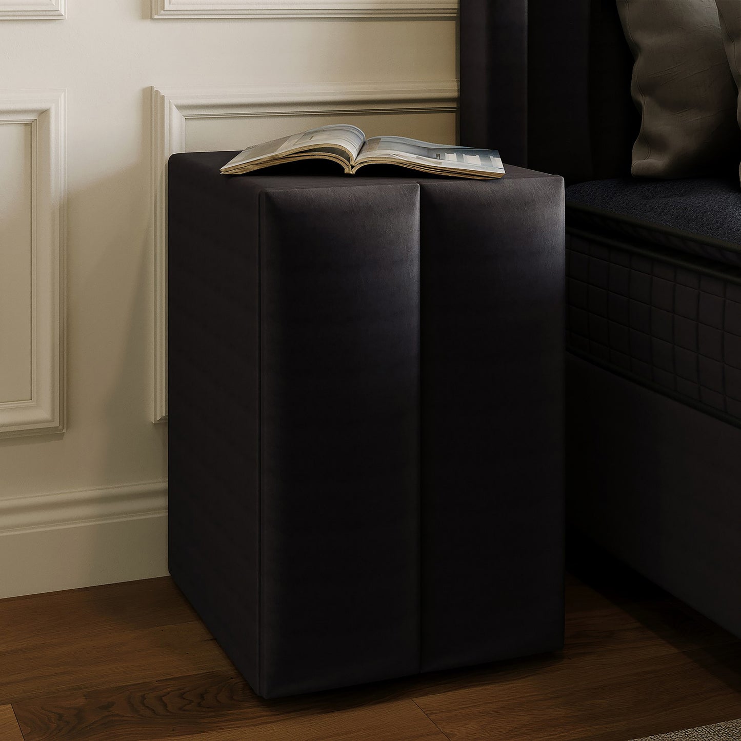 Opbergboxspring Blackpearl Antraciet 90x200