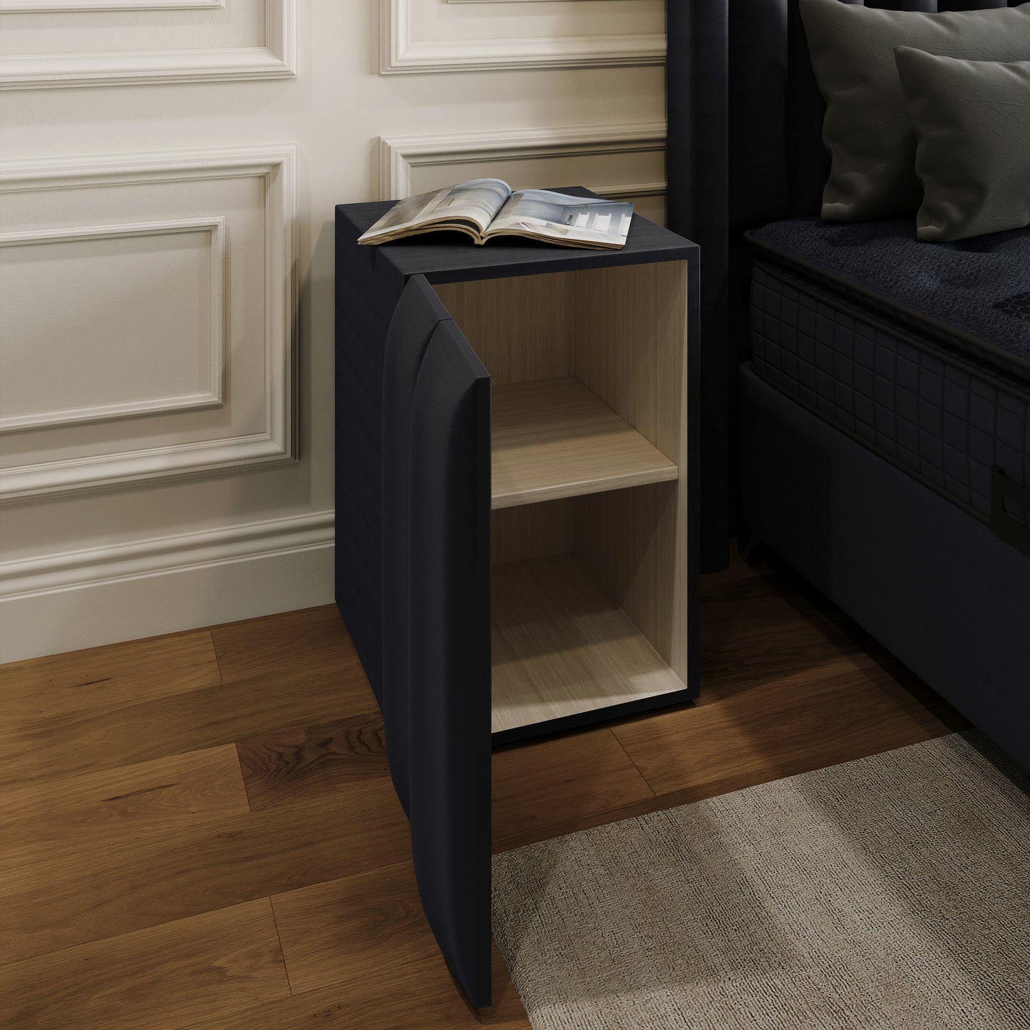 Opbergboxspring Blackpearl Antraciet 90x200