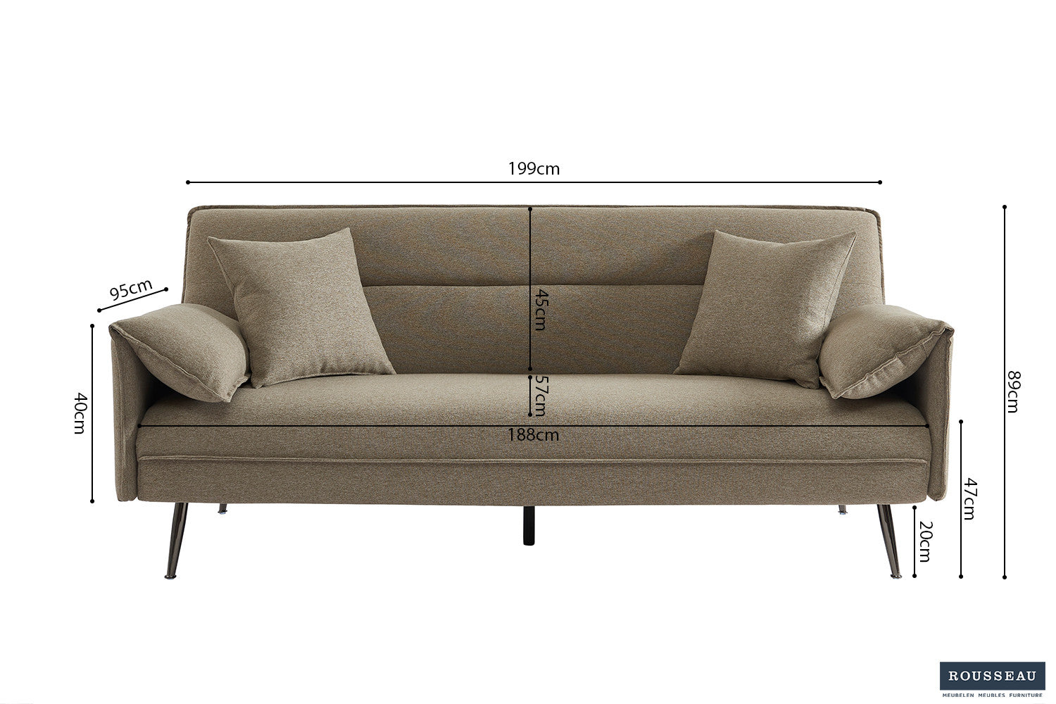 Sofa bed 'Sivas' Fabric Ote Family 4 Beige