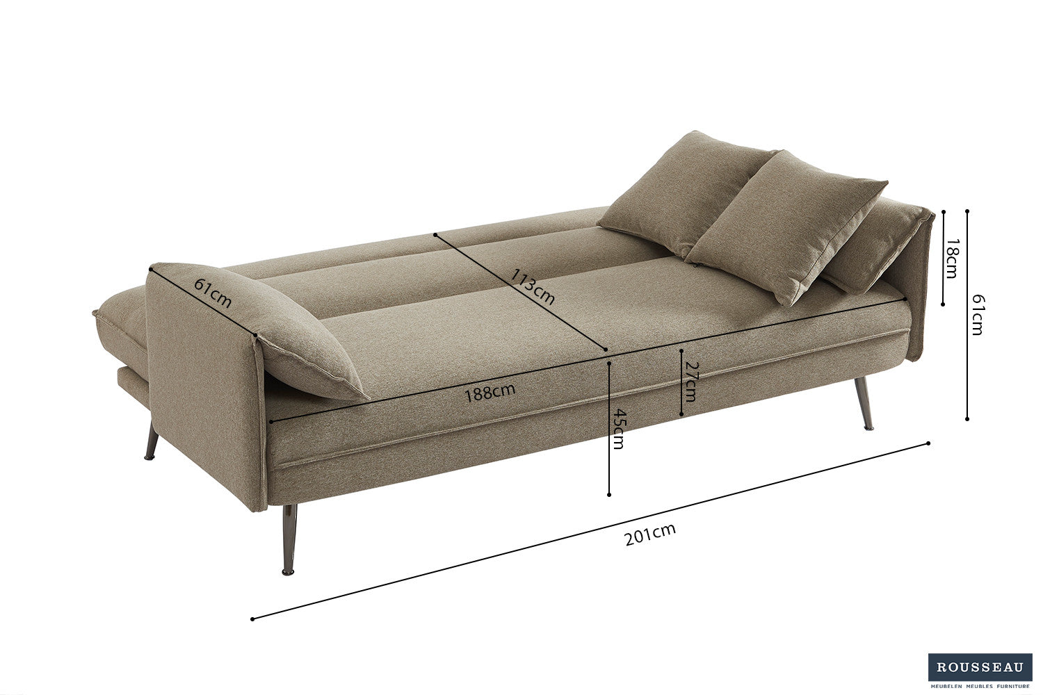 Sofa bed 'Sivas' Fabric Ote Family 4 Beige