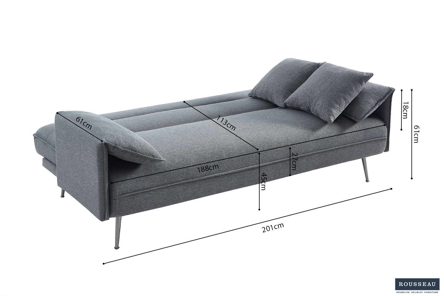 Sofa bed 'Sivas' Fabric Ote Family 22 Gray