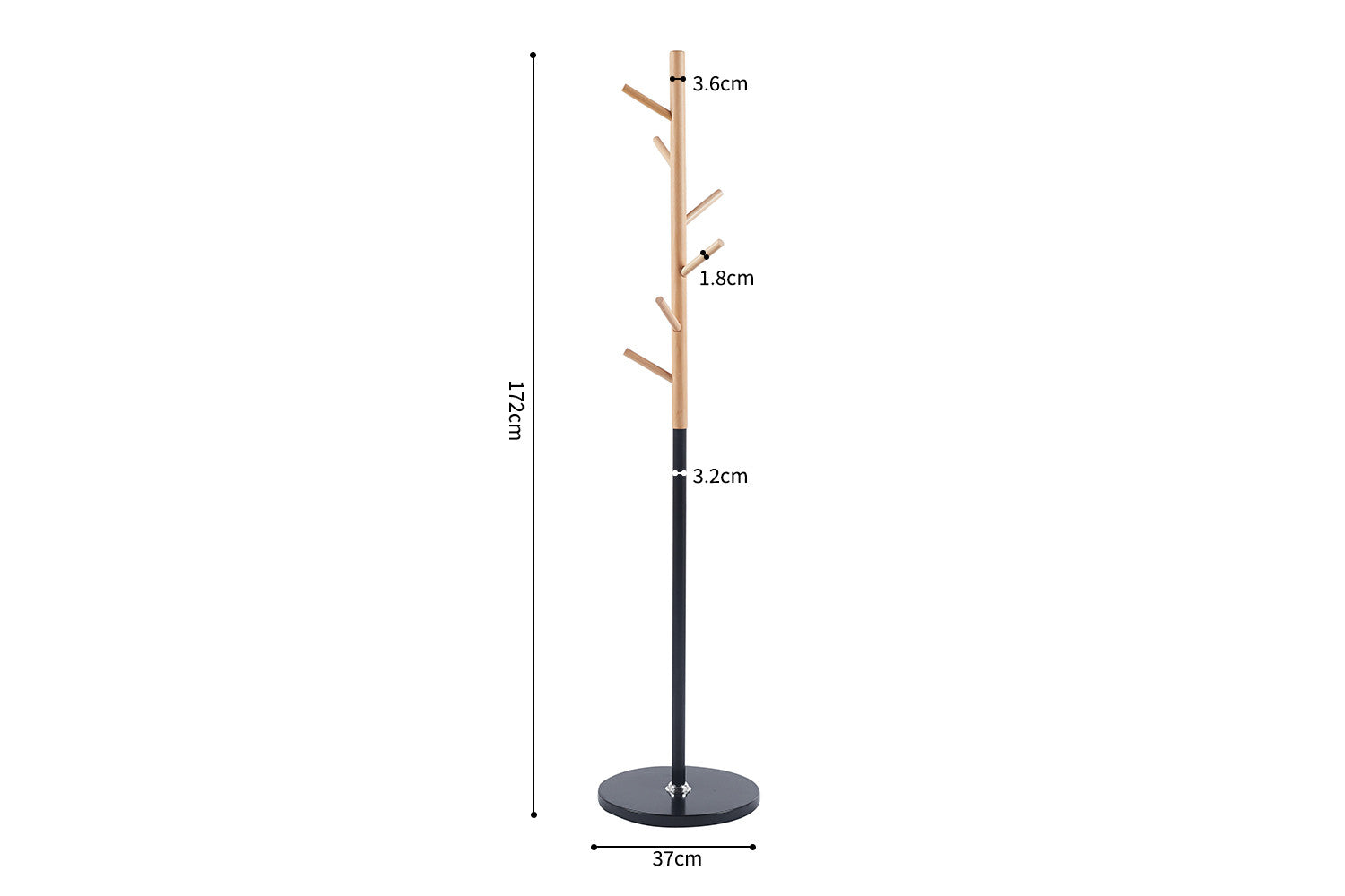 Coat rack 'Viola' Matt black