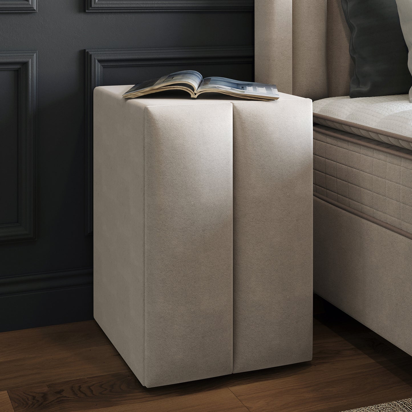 Opbergboxspring Blackpearl Beige 90x200