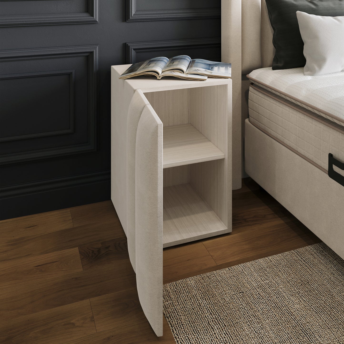 Opbergboxspring Blackpearl Beige 90x200