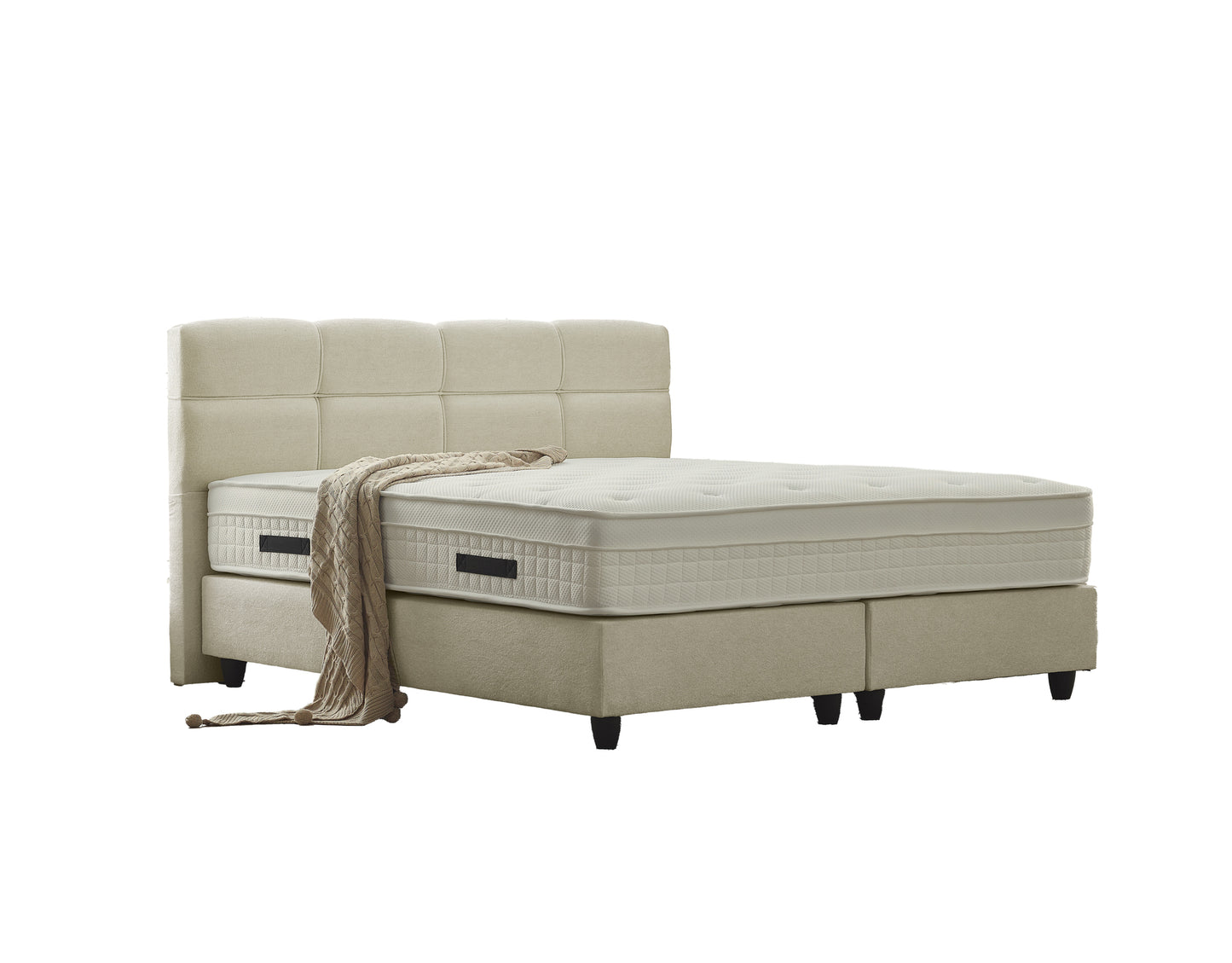 Boxspring Vida Teddy Bouclé Beige 180x200