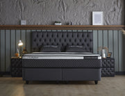 Opbergboxspring Chestybedd Antraciet 180x200