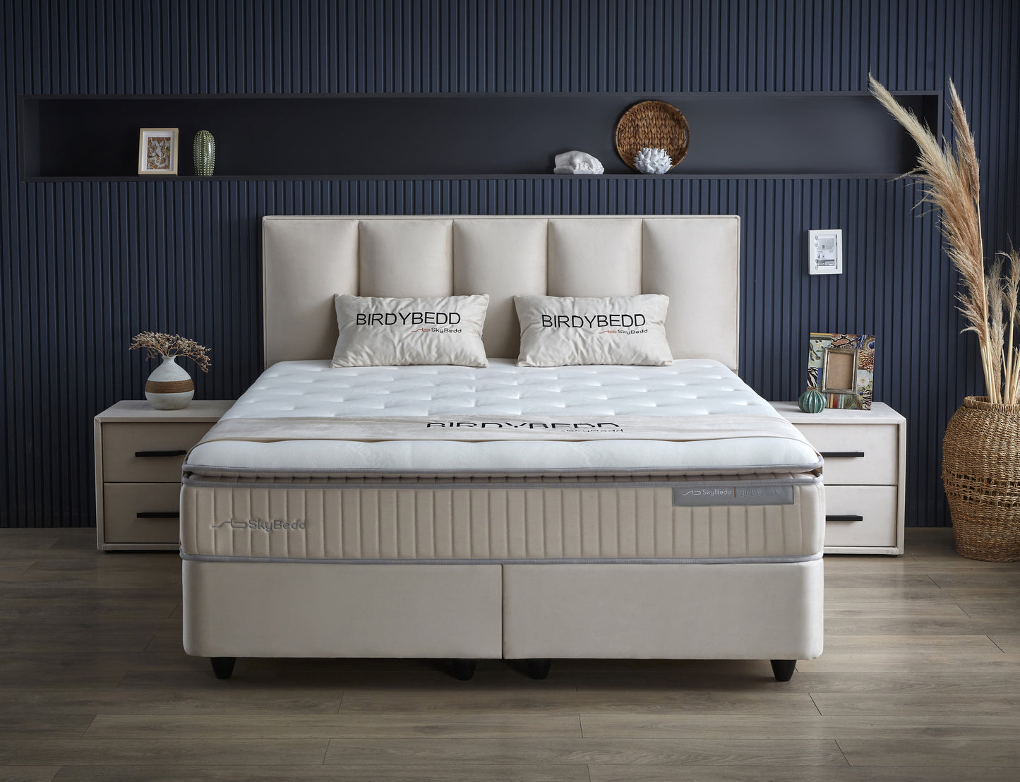 Opbergboxspring Birdybedd Beige 180x200