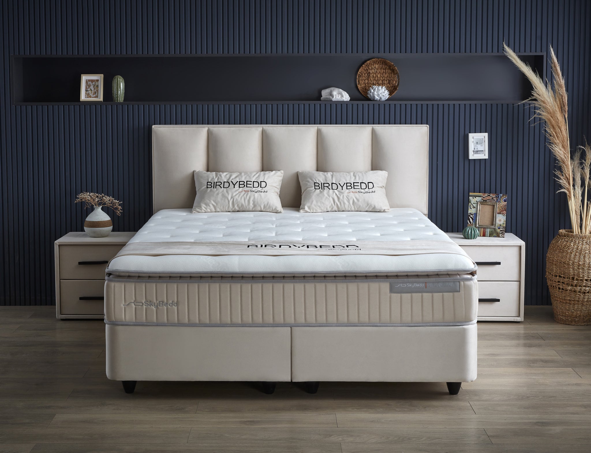 Opbergboxspring Birdybedd Beige 180x200