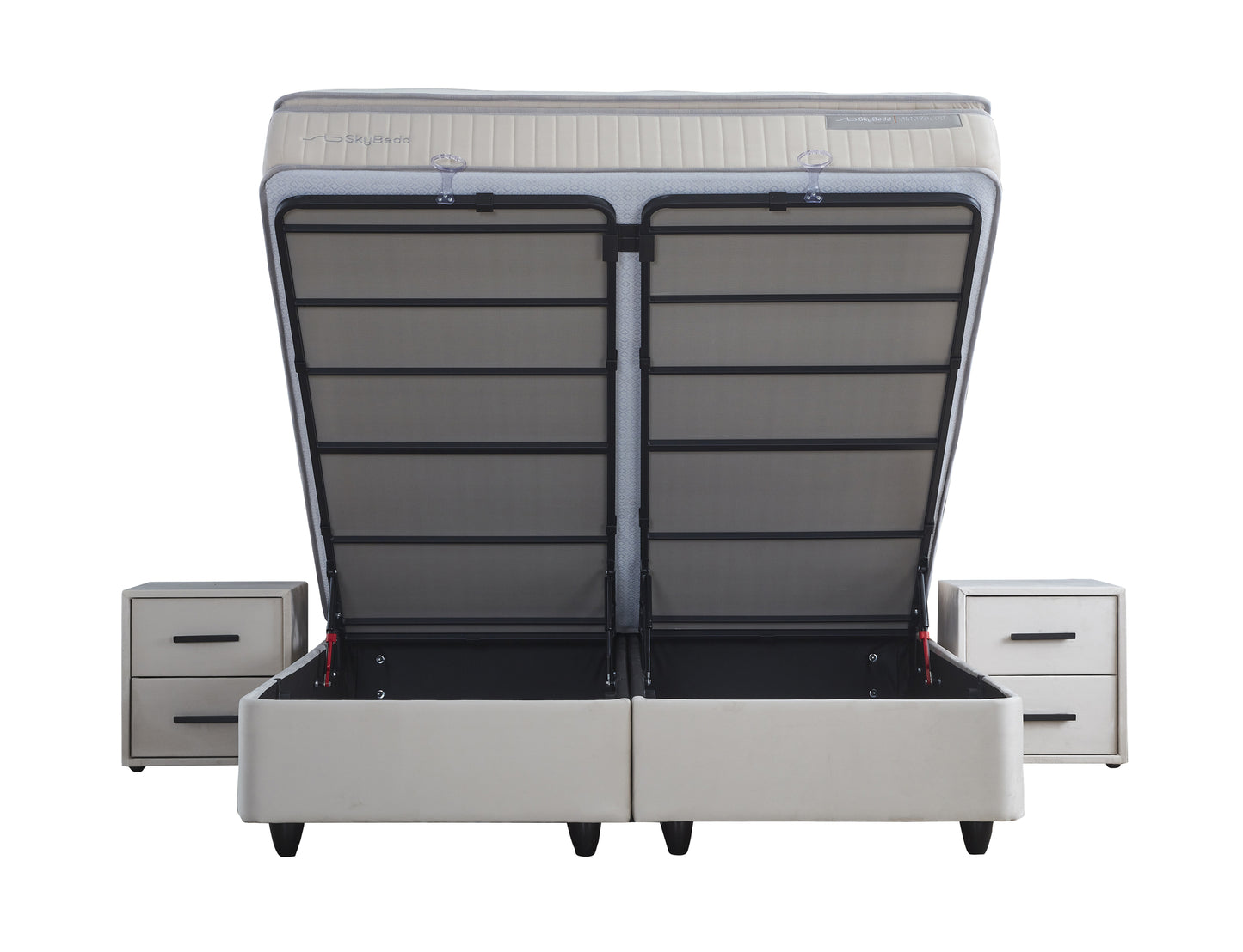 Opbergboxspring Birdybedd Beige 180x200