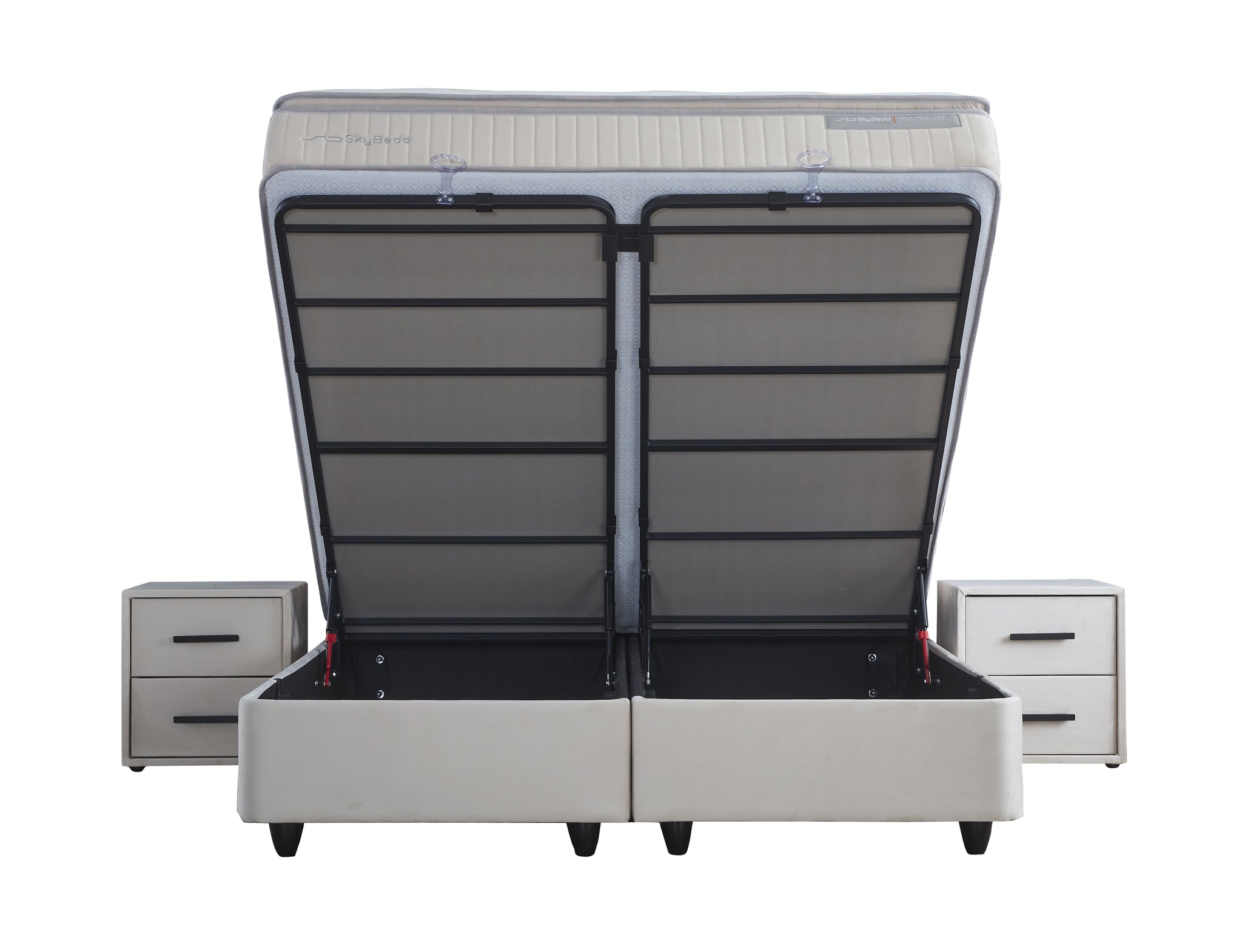 Opbergboxspring Birdybedd Beige 180x200