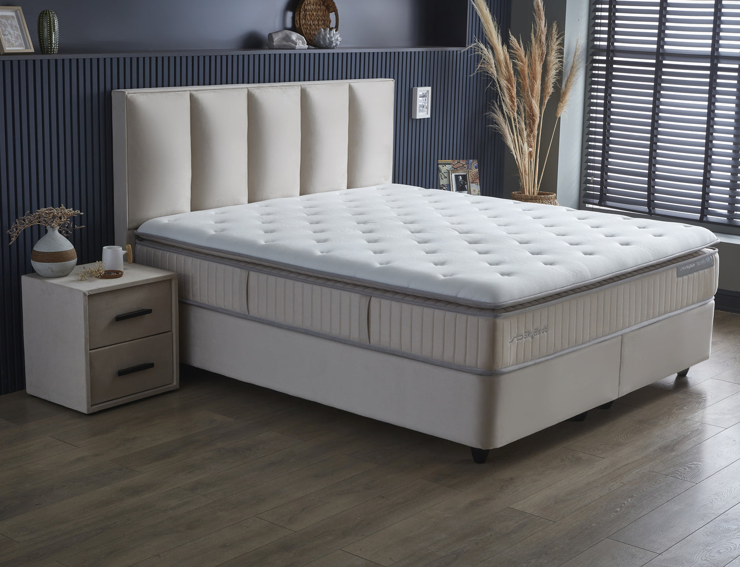 Opbergboxspring Birdybedd Beige 180x200