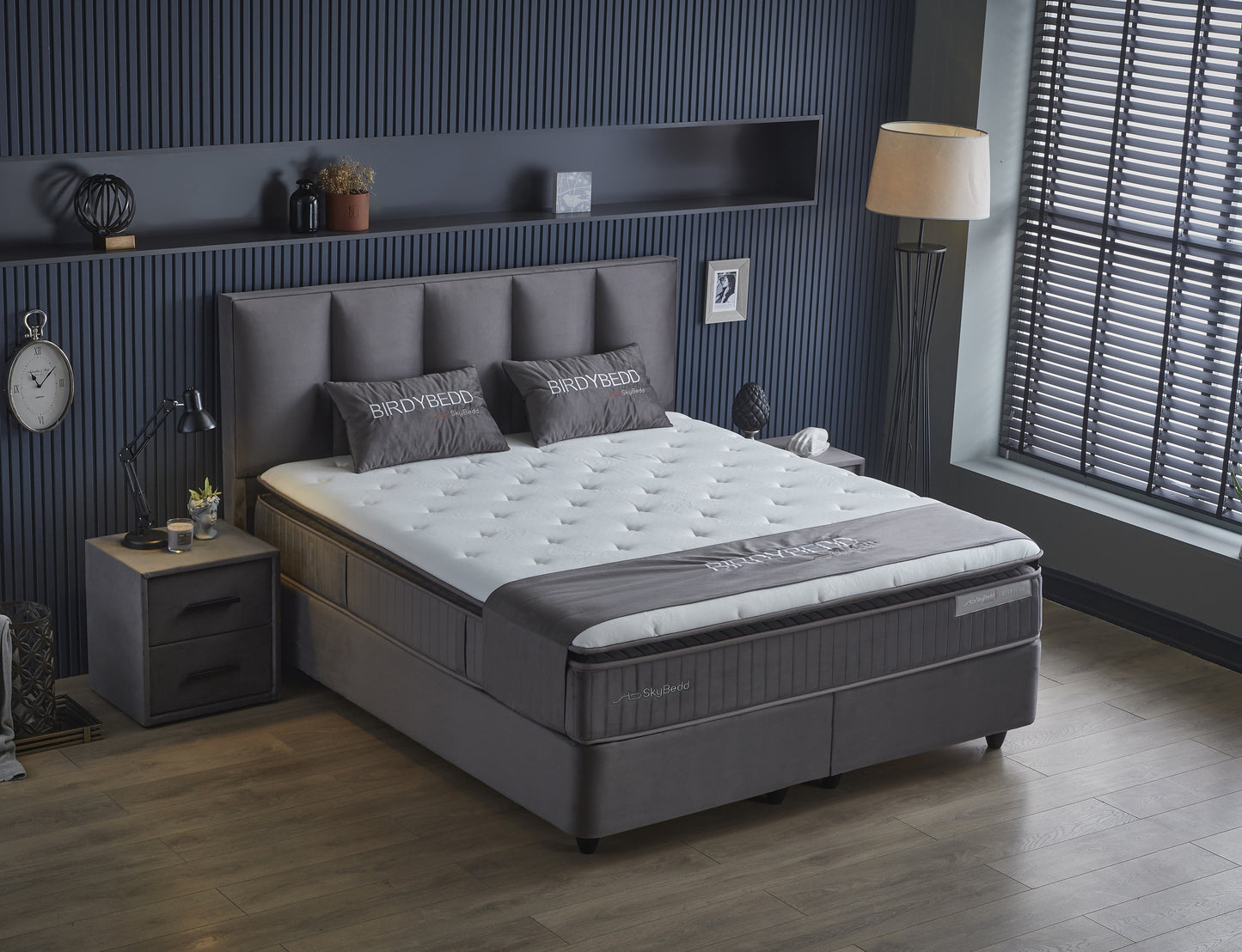 Opbergboxspring Birdybedd Antraciet 140x200