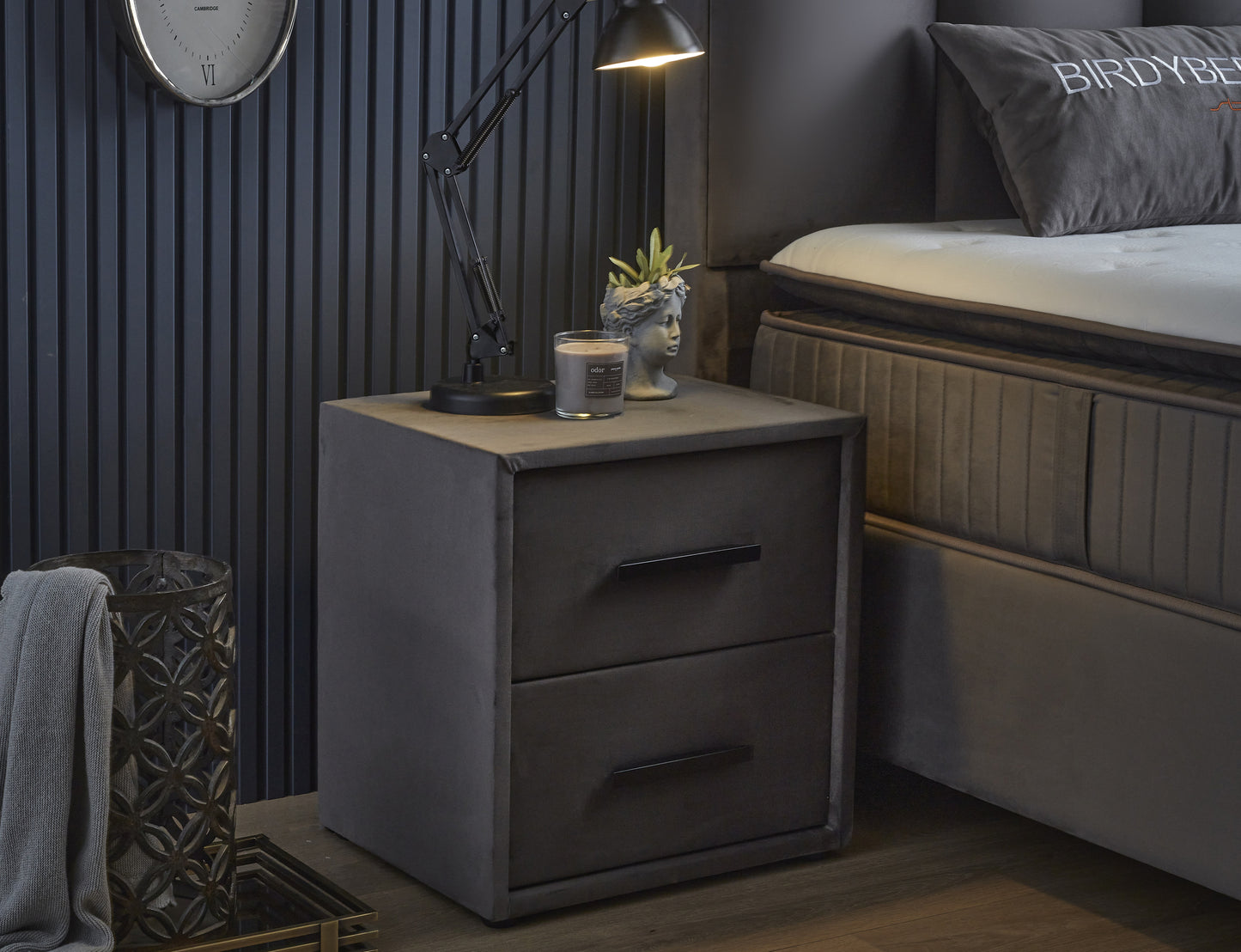 Opbergboxspring Birdybedd Antraciet 140x200