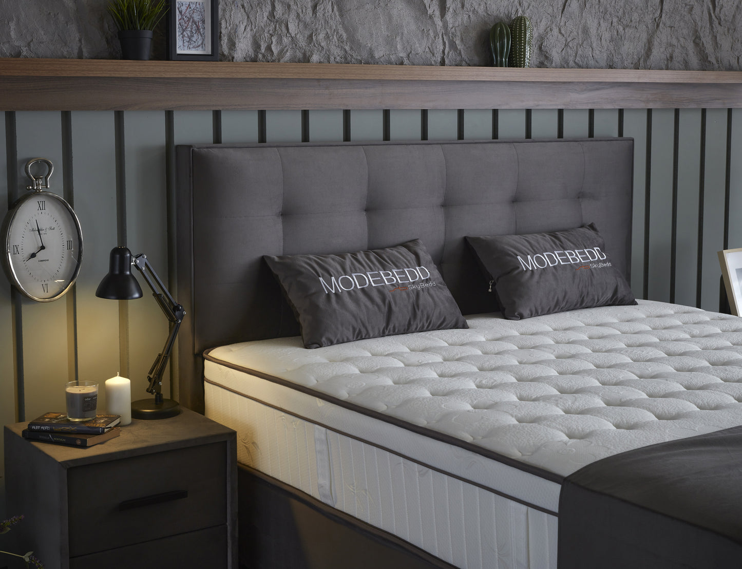 Opbergboxspring Modebedd Antraciet 160x200