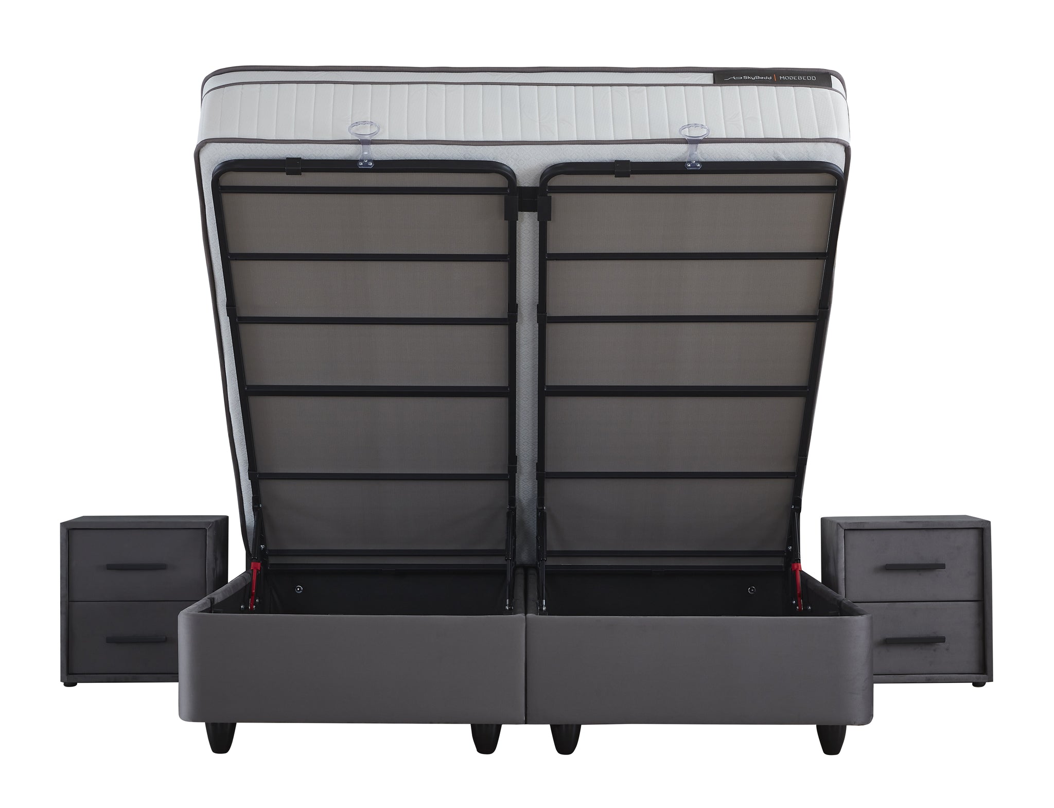 Opbergboxspring Modebedd Antraciet 180x200