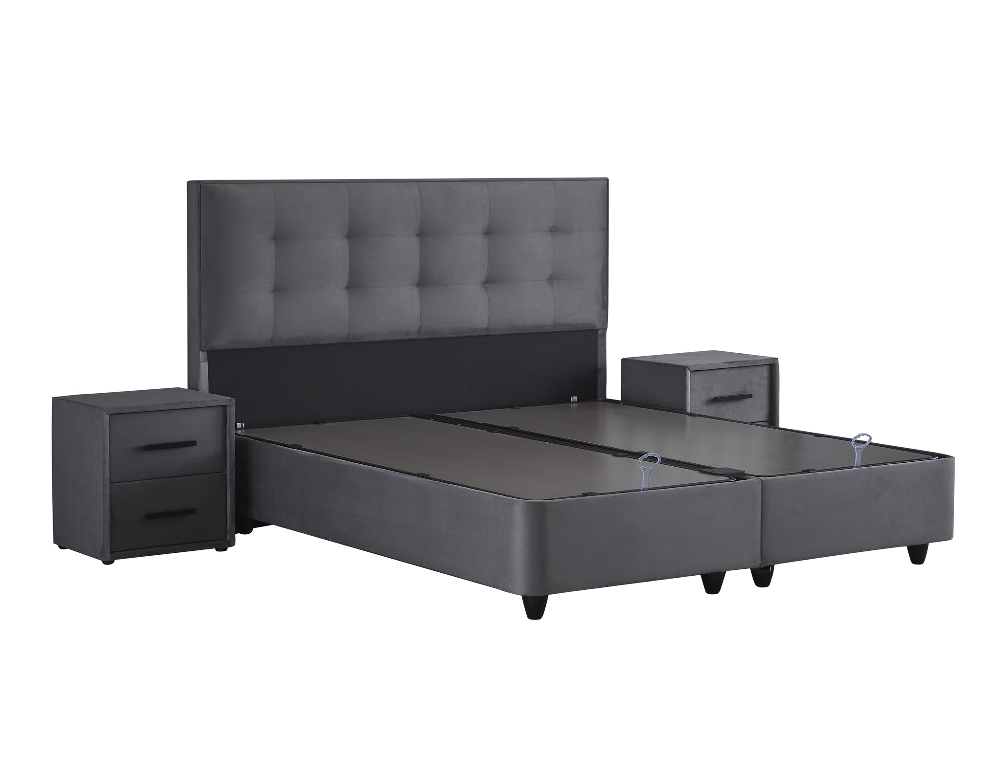 Opbergboxspring Modebedd Antraciet 180x200