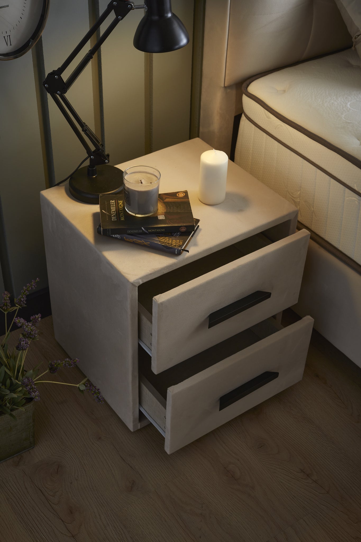 Opbergboxspring Modebedd Beige 90x200 - Eenpersoons