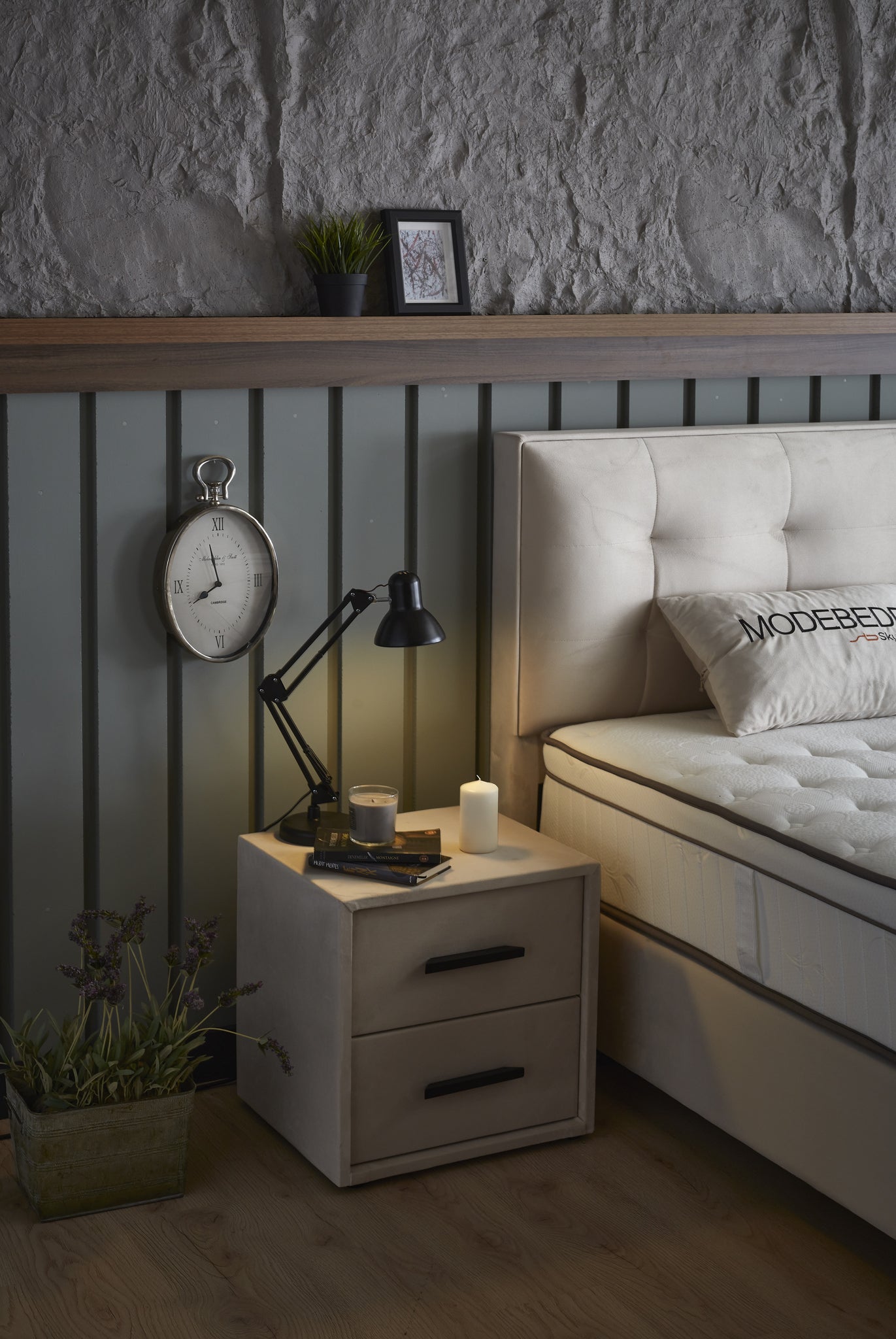 Opbergboxspring Modebedd Beige 90x200 - Eenpersoons