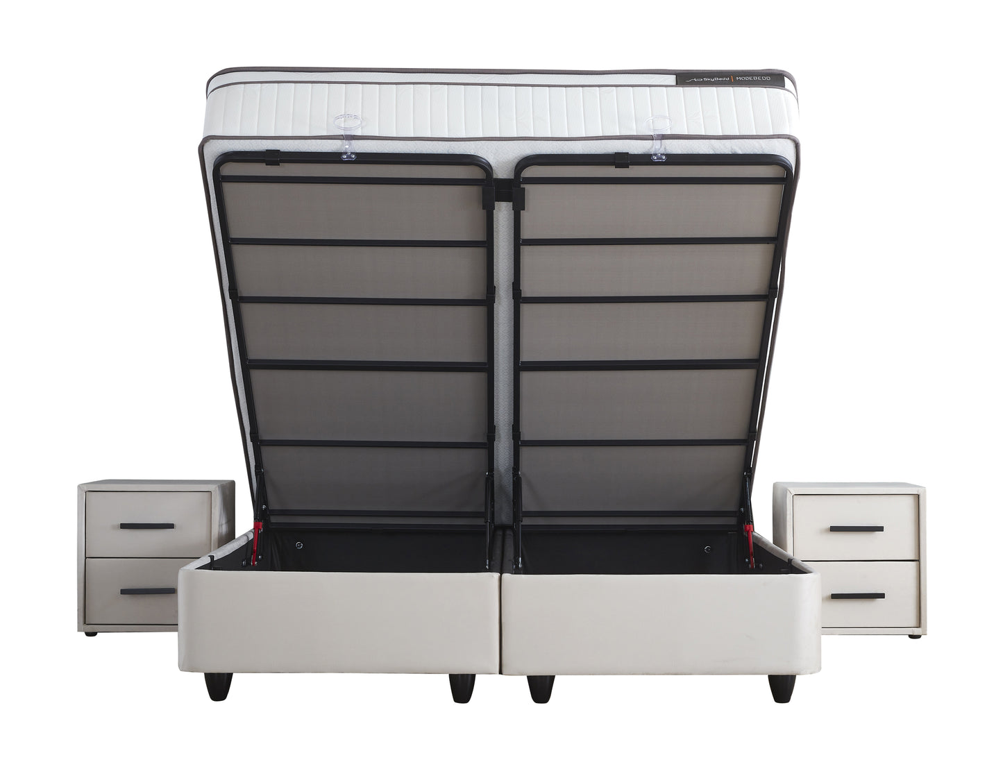 Opbergboxspring Modebedd Beige 180x200