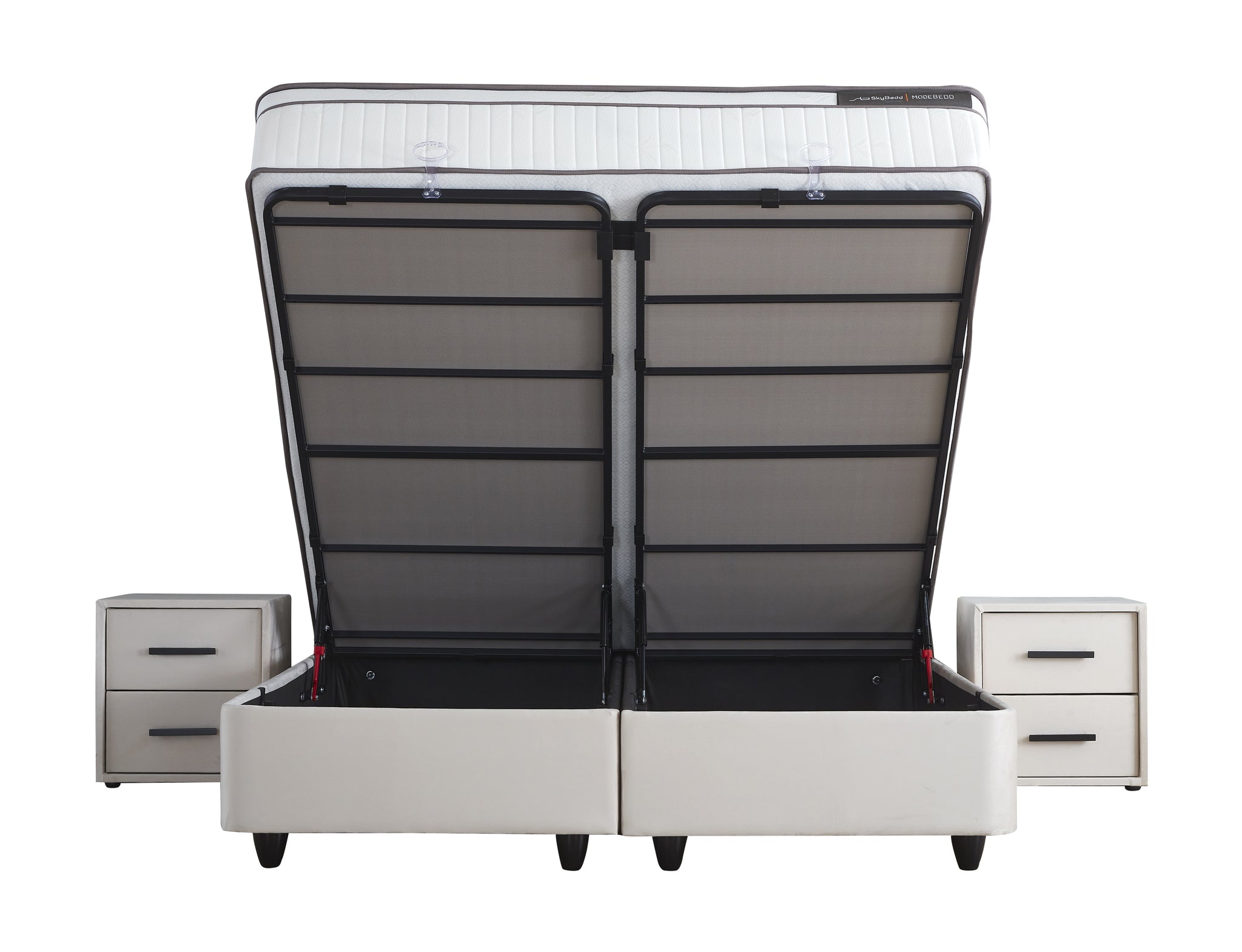 Opbergboxspring Modebedd Beige 180x200