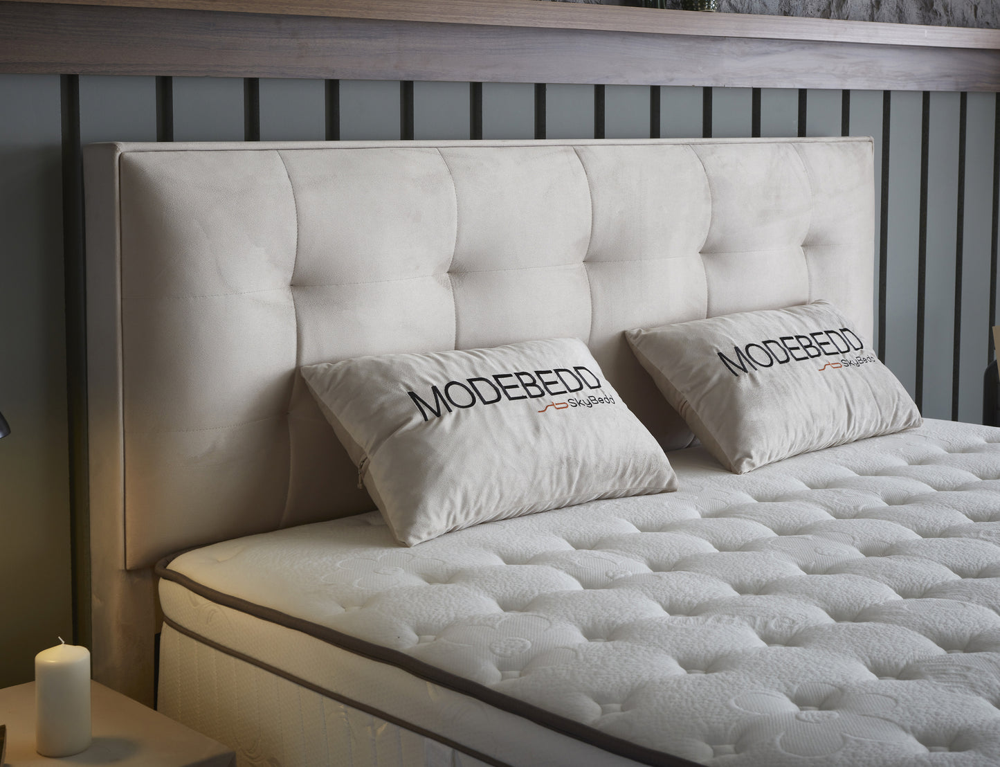 Opbergboxspring Modebedd Beige 180x200