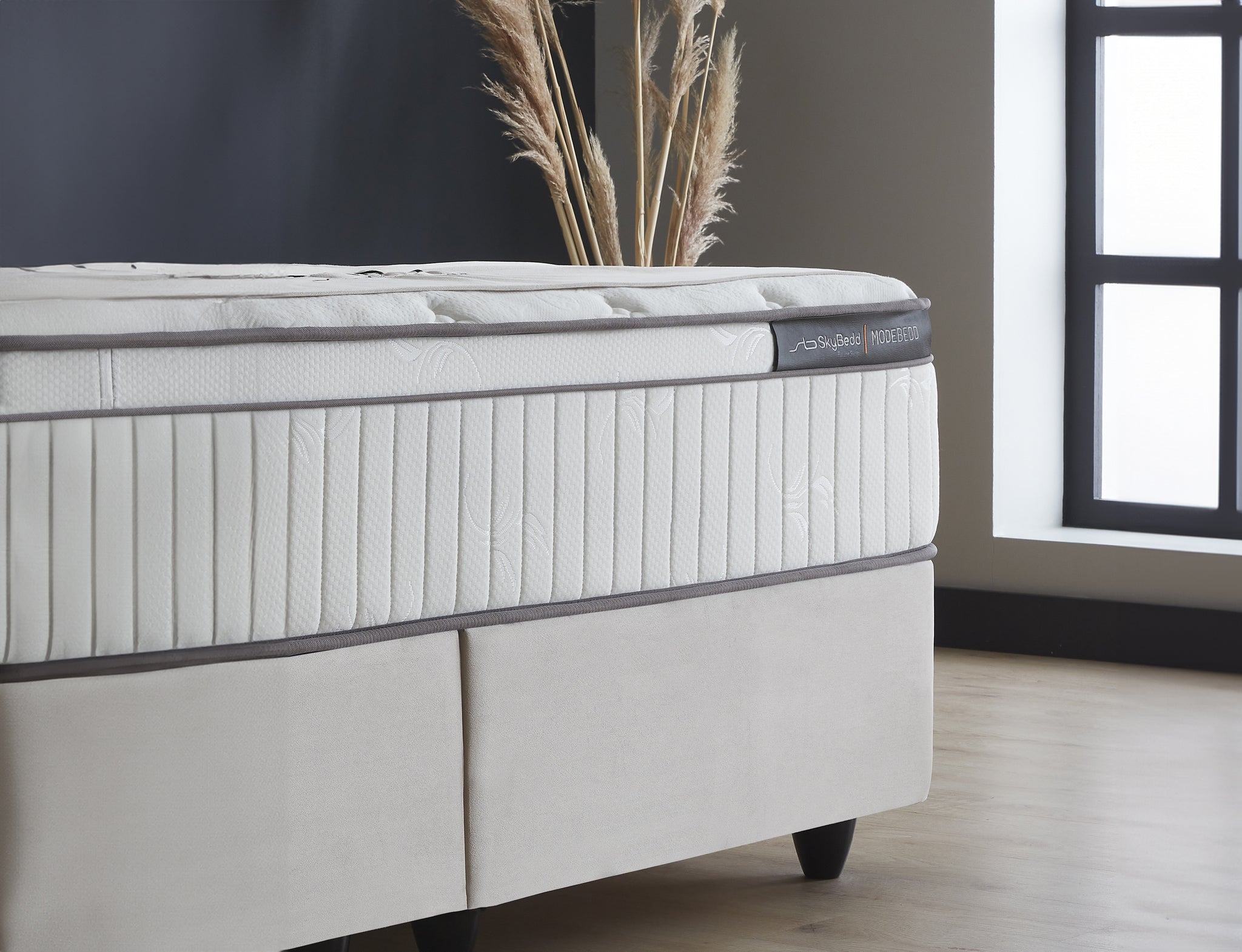 Opbergboxspring Modebedd Beige 180x200