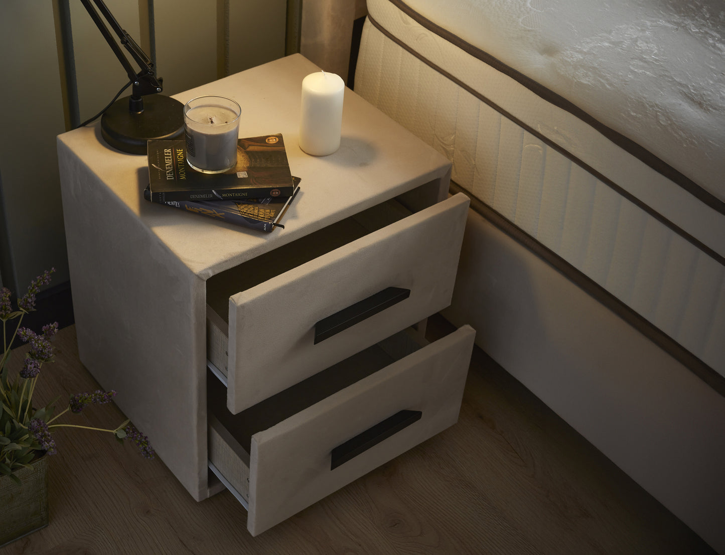 Opbergboxspring Modebedd Beige 180x200