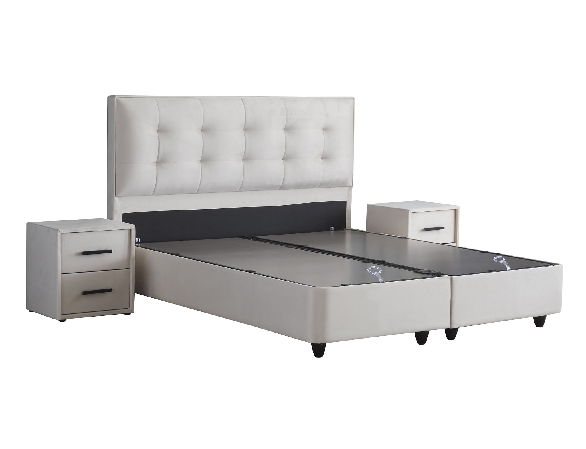 Opbergboxspring Modebedd Beige 180x200