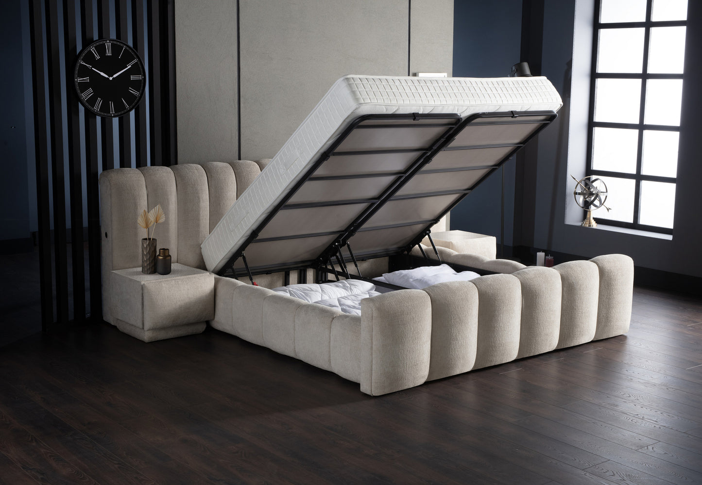 Opbergboxspring Iosbedd Beige 180x200