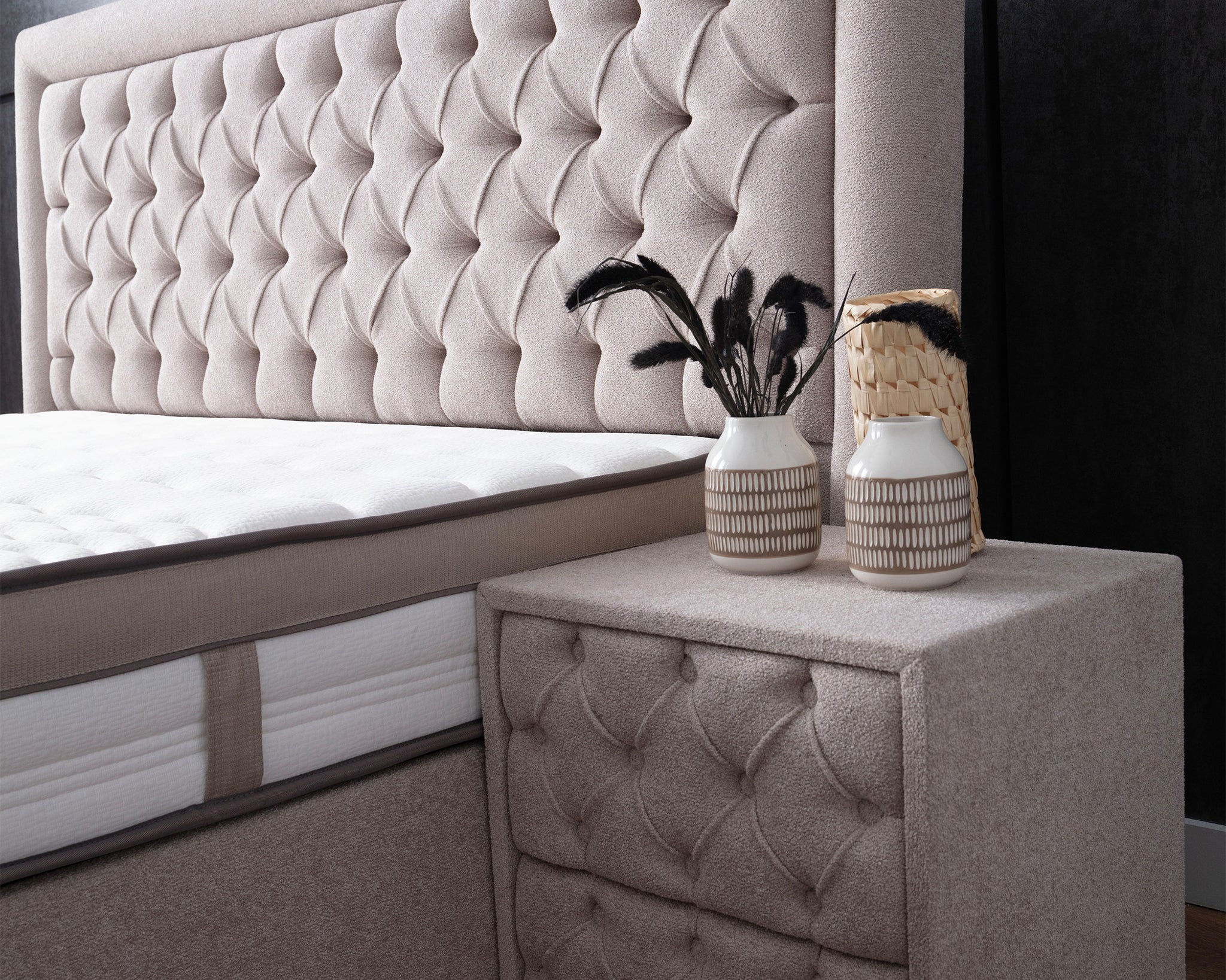 Opbergboxspring Oxybedd Beige 180x200