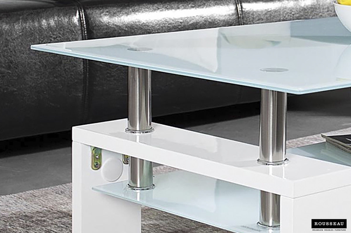 Coffee table 'Alana' High-gloss white