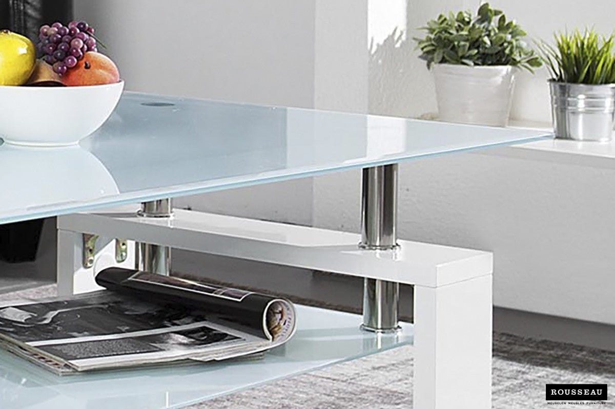 Coffee table 'Alana' High-gloss white