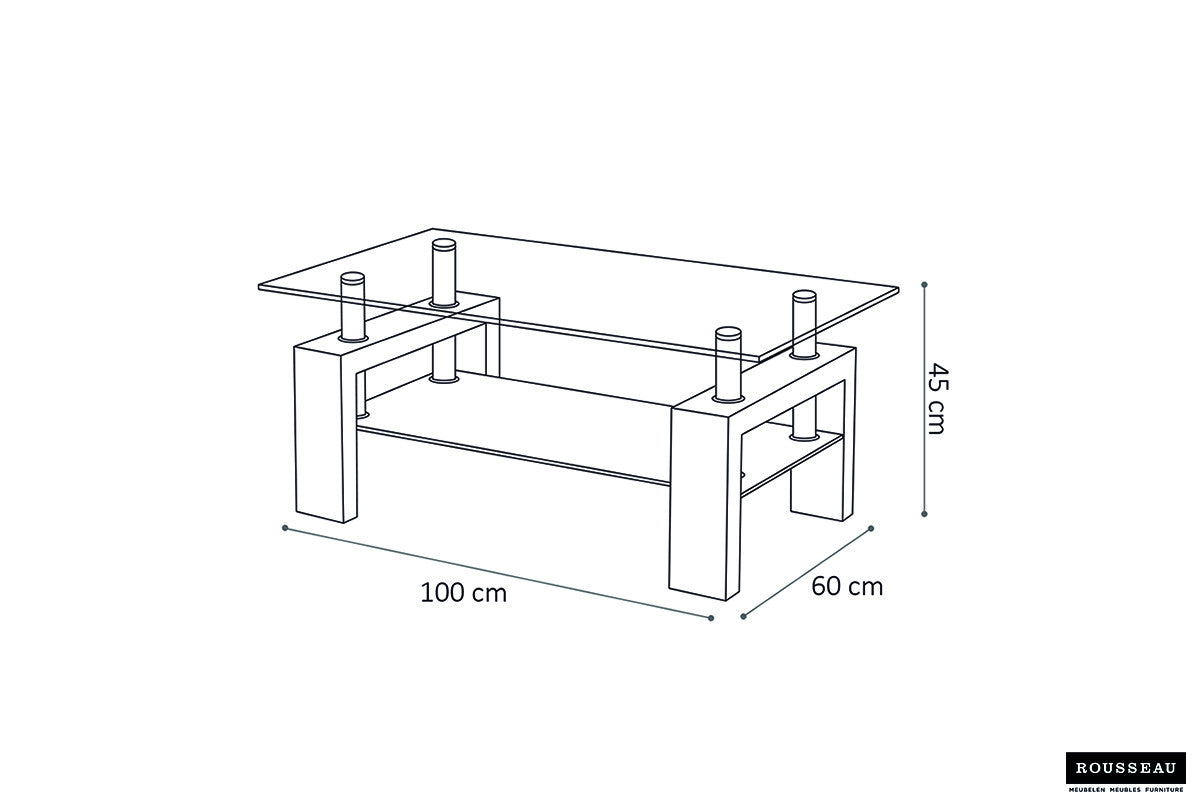 Coffee table 'Alana' High-gloss white