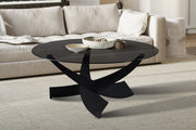 NEW - Coffee table 'Weston' Round Gray clear glass