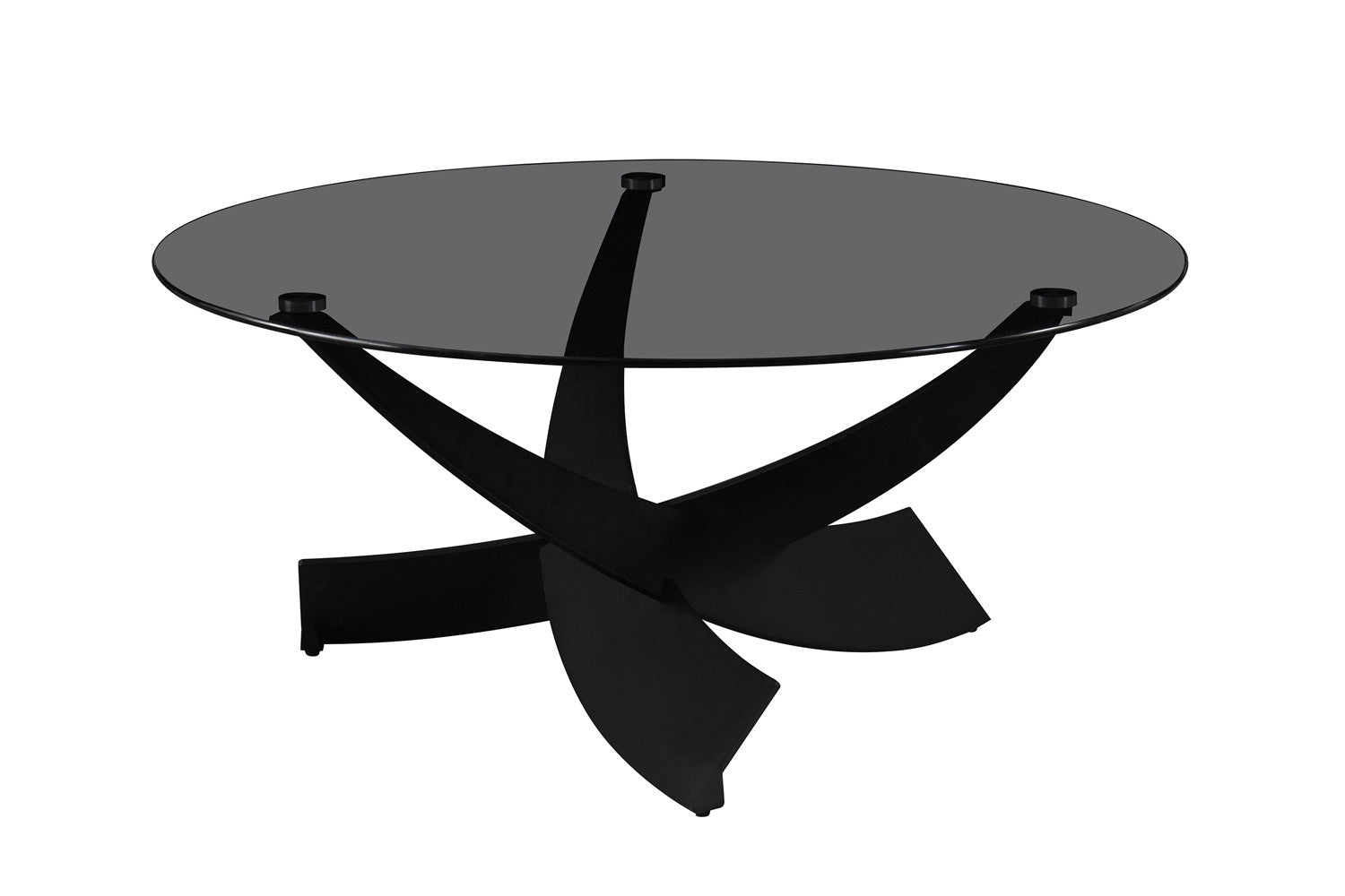 NEW - Coffee table 'Weston' Round Gray clear glass