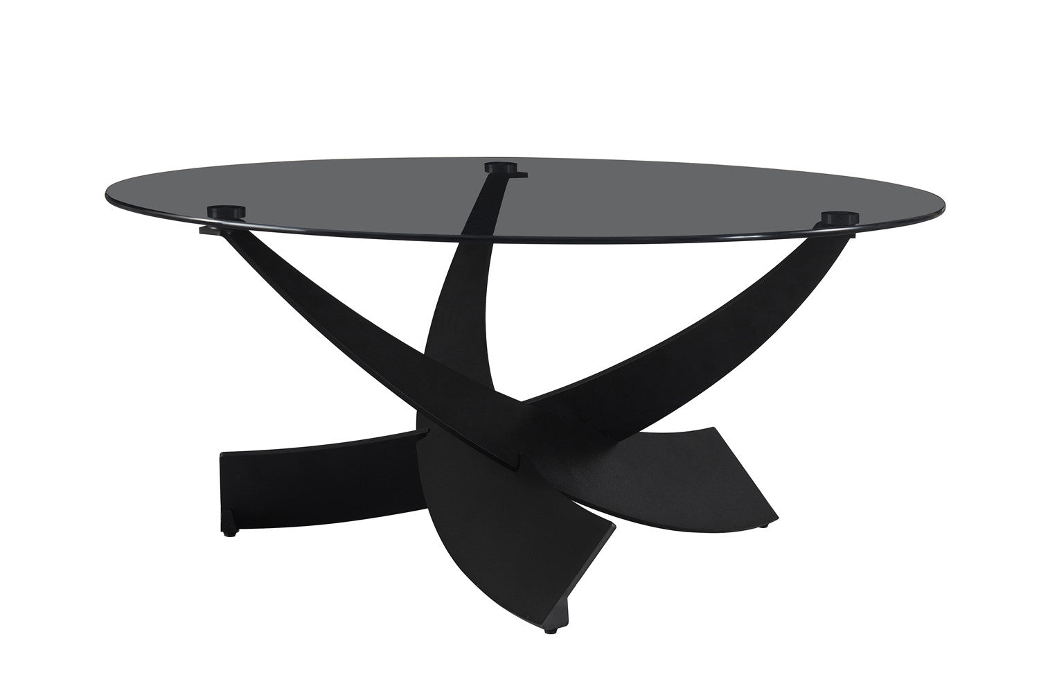 NEW - Coffee table 'Weston' Round Gray clear glass
