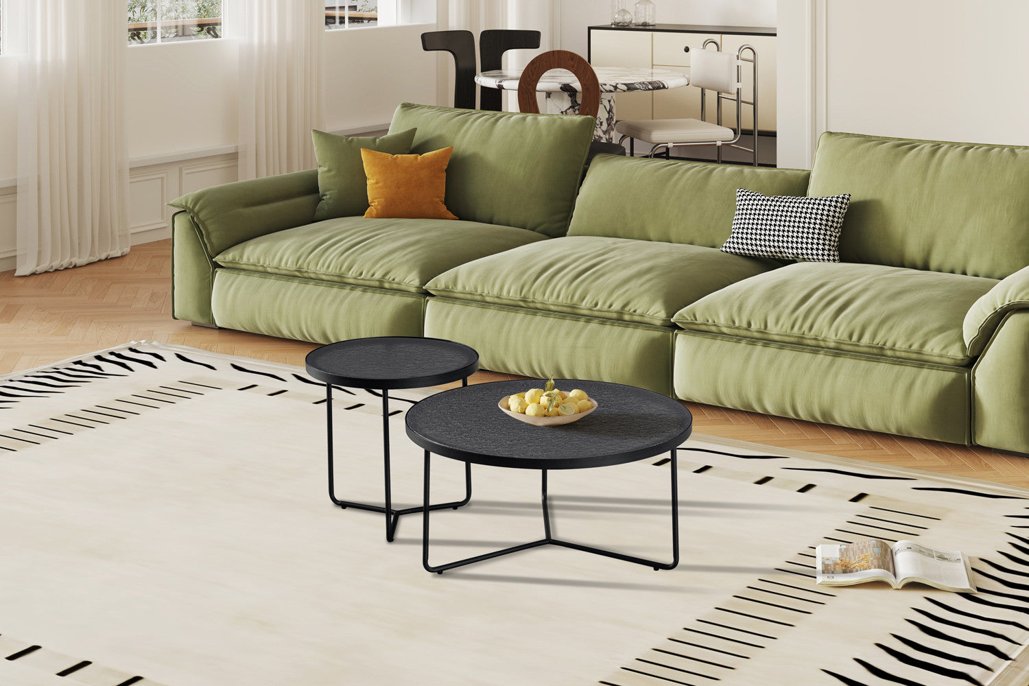 NEW - Coffee table 'Melia' Round Gray Glass