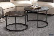 Coffee table 'Boston' Decor Glass Marble Black