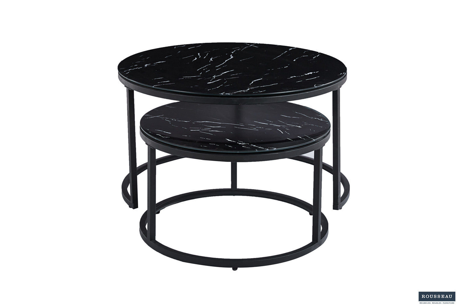 Coffee table 'Boston' Decor Glass Marble Black