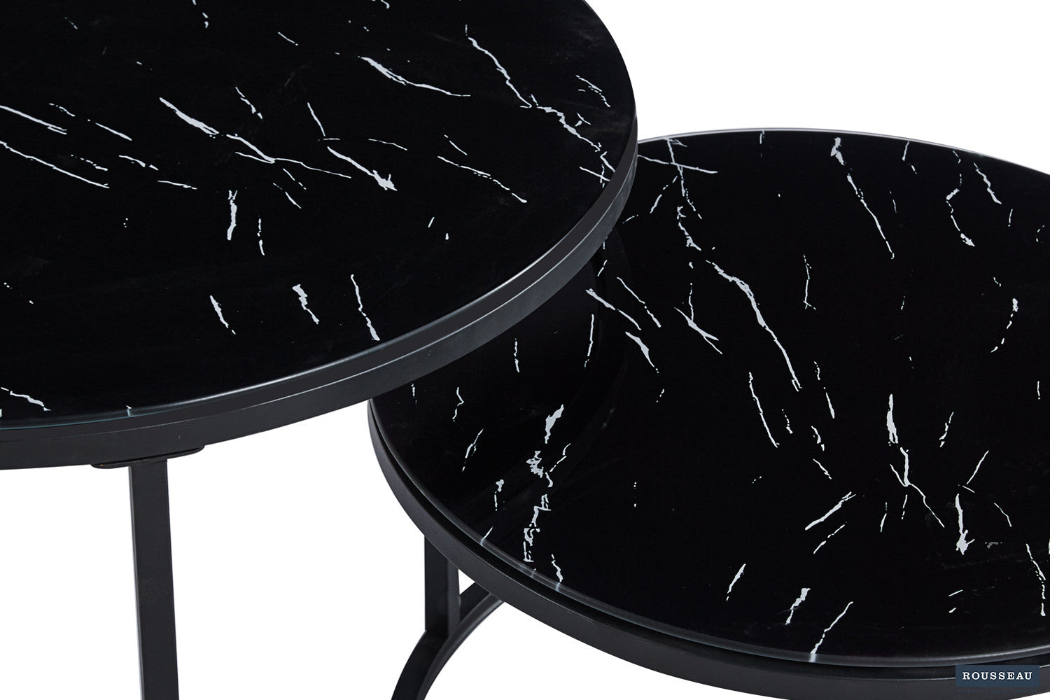 Coffee table 'Boston' Decor Glass Marble Black