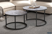 Coffee table 'Boston' Decor Glass Stone Gray