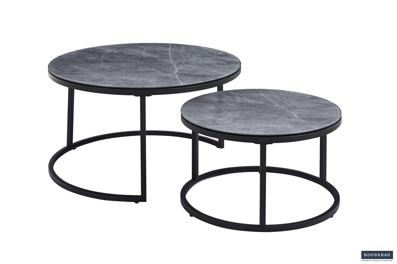 Coffee table 'Boston' Decor Glass Stone Gray