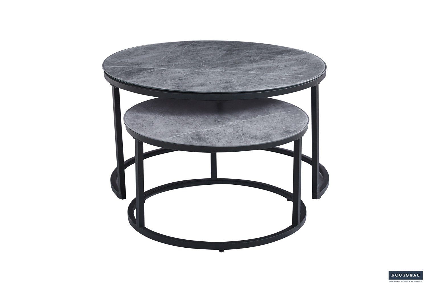 Coffee table 'Boston' Decor Glass Stone Gray
