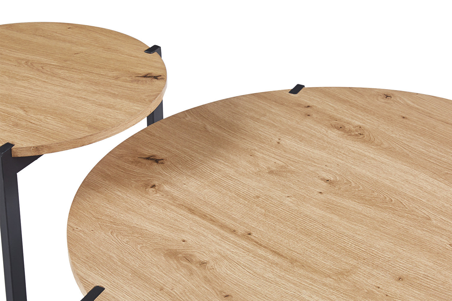 Set of 2 Coffee Tables 'Pola' Decor Old Oak