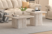 Set of 2 Coffee Tables 'Bobby' Decor Travertine Beige