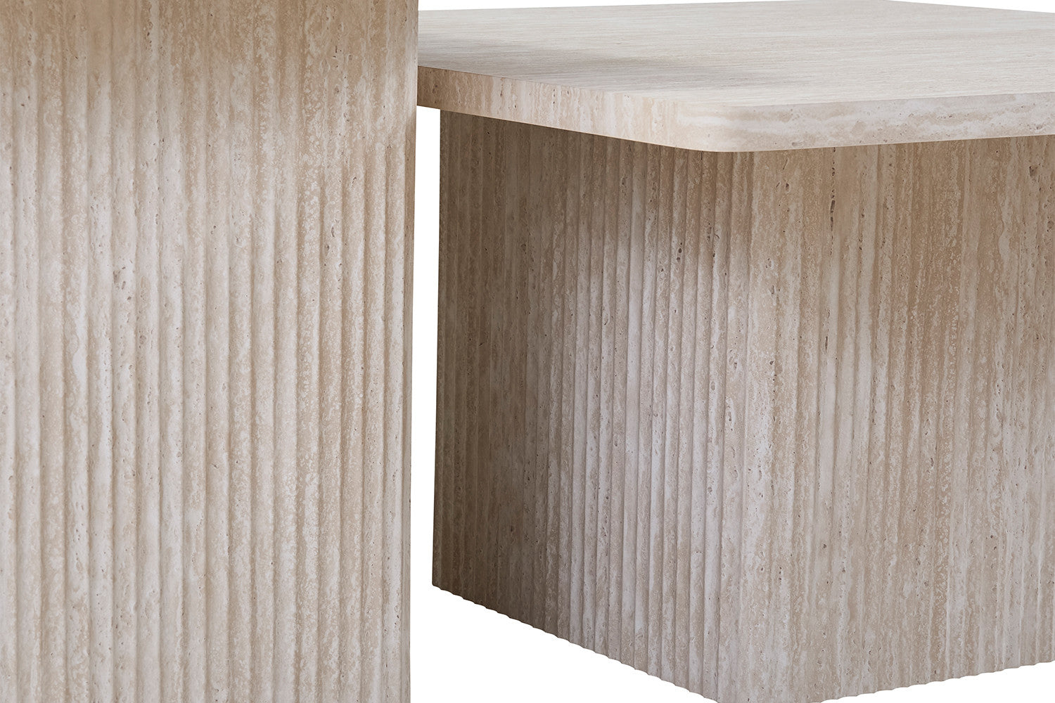 Set of 2 Coffee Tables 'Bobby' Decor Travertine Beige