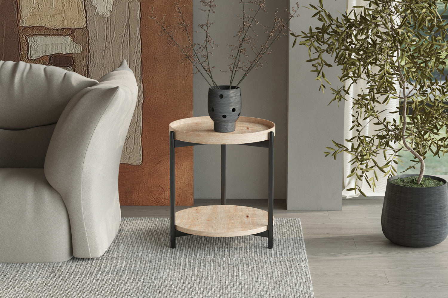 Coffee table 'Dalina' 45 cm Decor Old oak