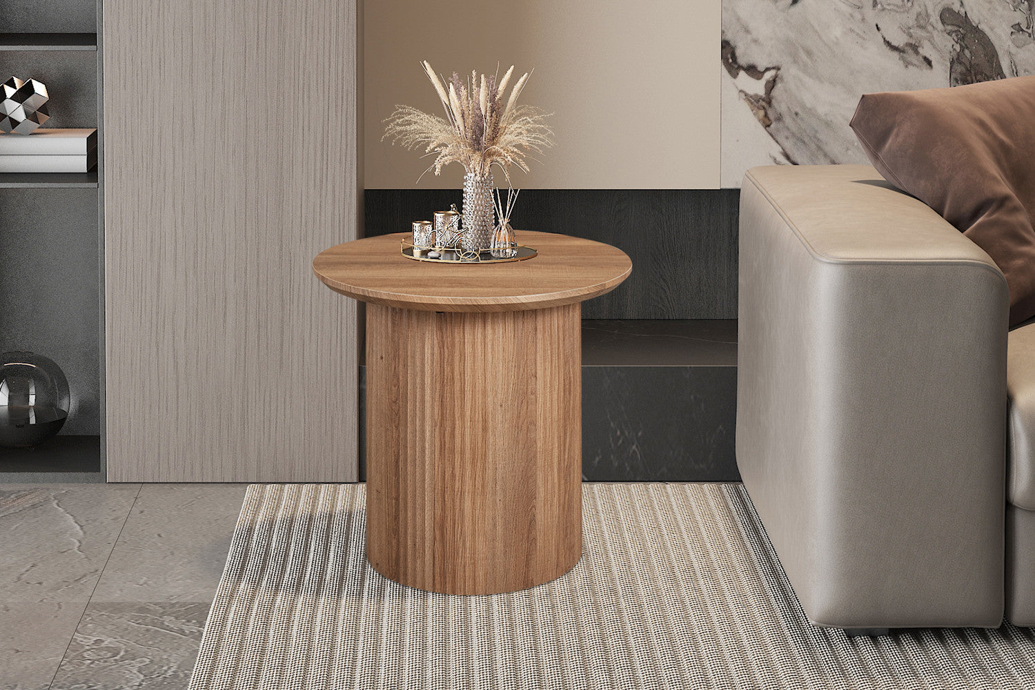 SALE - Coffee table 'Lagos' 50 cm Round Decor Old oak